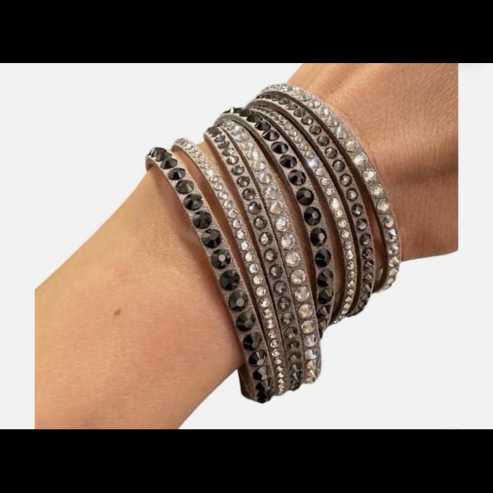 Swarovski Gray slake dot Bracelet Wristband 39.5cm 1.5cm